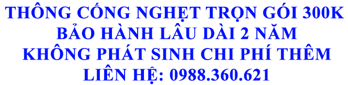 Bảng giá thông cống nghẹt tại tphcm